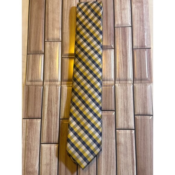 Club Room Men's Silva Check Tie, Yellow/Blue - NWT - Picture 2 of 3